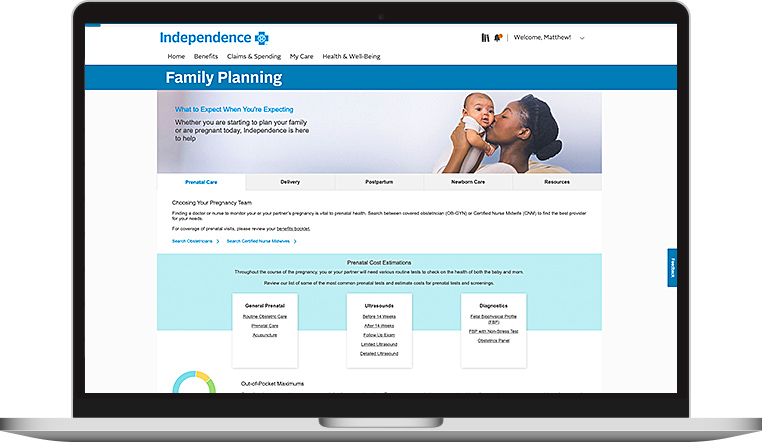 A laptop computer with the Family Planning section of ibx.com on the screen.
